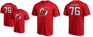 Fanatics Men's P.K. Subban Red New Jersey Devils Authentic Stack Name and Number T-shirt